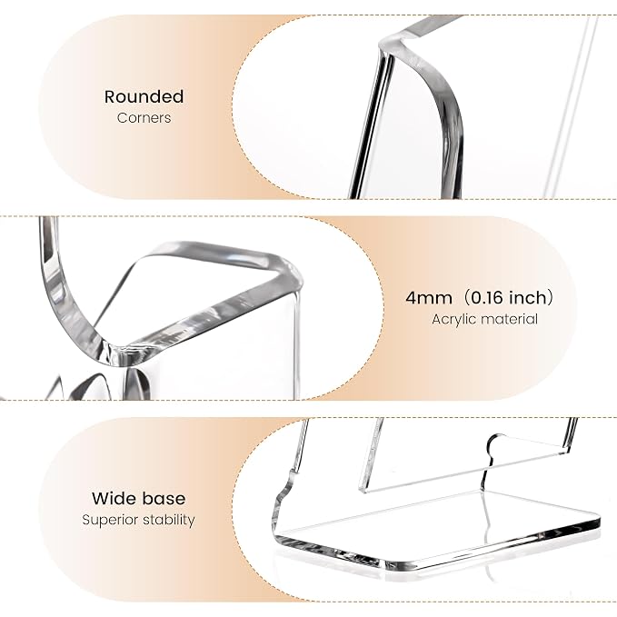 HeZone Acrylic Brochure Holder 4x9 Inch,Clear Pamphlet Holder Display Stand for Trifold 4 Inch Flyers,Pamphlets,Booklets,Menu,Leaflets for Office,Home,Store,Trade Exhibition,1 Pack,A6