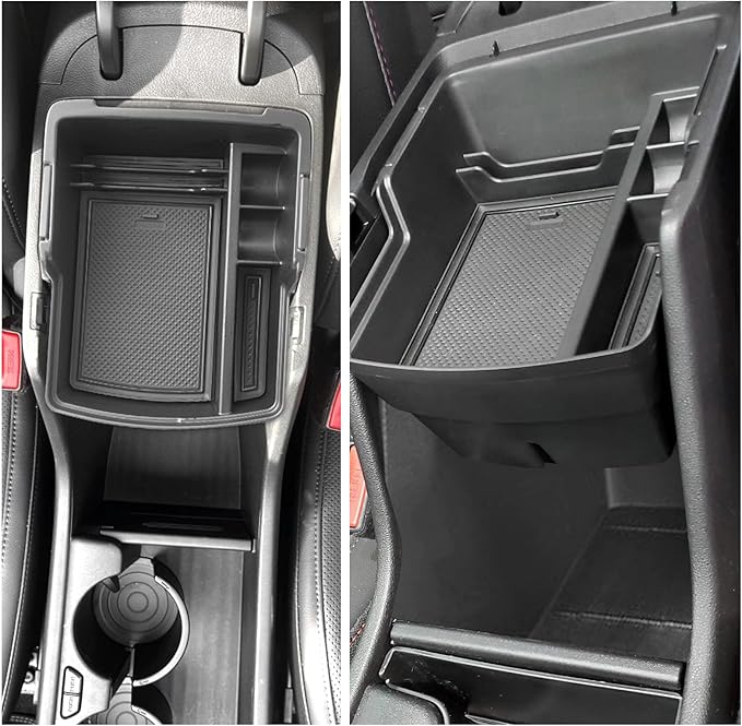 SXCY [2PCS Upper for 2024 2025 2026 Hyundai Kona/Kona EV Center Console Organizer for 2024-2026 Hyundai Kona EV Accessories Armrest Storage for 2024-2026 Kona Console Organizer [2024+ Kona Gas/EV]