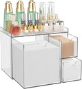 Youdepot Clear Acrylic Face Towel Holder with 3 Drawers | Disposable Face Towel Organizer for XL Facial Towels, Cotton Pads, Swabs, Skincare Tools, Bathroom Vanity Countertop, Storage