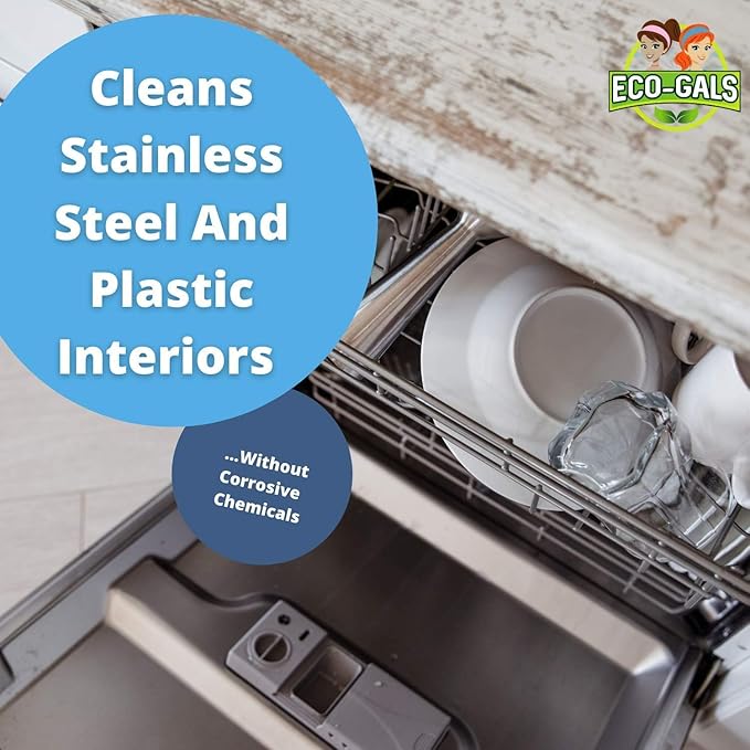 Eco-Gals Dishwasher Cleaner - 12 Tablets - 12 Month Supply - Unscented