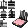 Sticky Note Holder with 5 Interchangeable Stencils, 3x3 Inch Sticky Note Stencil, Reusable Notes Organizer Case, Desk Versatile Notes Dispenser for Office Desk Home Organization Planning List