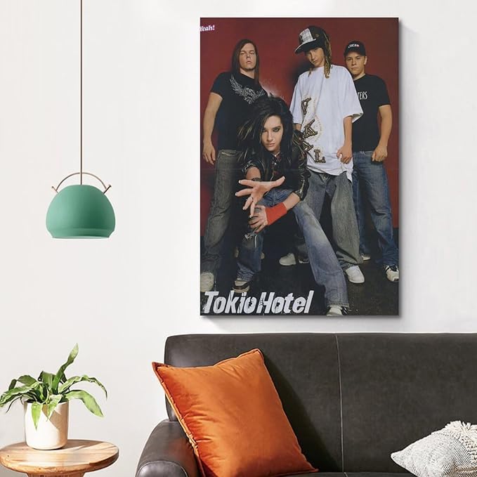 OrdaLi Tokyo Hotel Band Retro Poster - Rock Band Wall Art Canvas Print - Modern Home Bedroom Decoration 24x36inch(60x90cm) Unframed