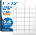 1" X 0.5" Matte White Printable Barcode Labels (250 Sheets, 40000 Stickers) UPC Labels and Price Tags for Laser & Inkjet Printers - Spartan Industrial Template R001
