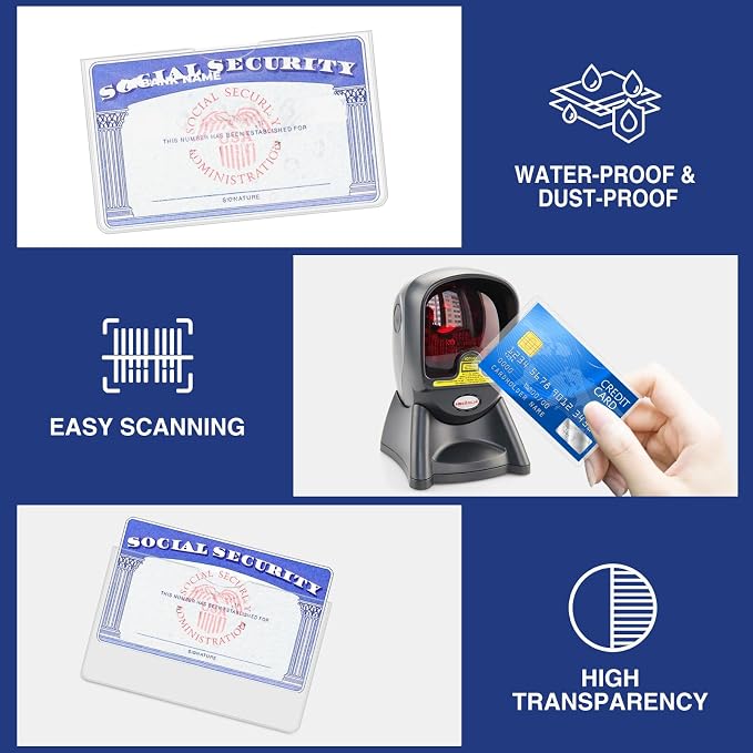 Sooez 6 Pack Social Security Card Protector, 24 Mil Thick Card Protector Sleeves, Protective Credit Card Sleeve, Clear Card Sleeves, Perfect Fit for Social Security, Medicare, Credit, Business Card