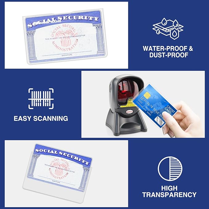 Sooez 20 Pack Social Security Card Protector, 24 Mil Thick Card Protector Sleeves, Protective Credit Card Sleeve, Clear Card Sleeves, Perfect Fit for Social Security, Medicare, Credit, Business Card