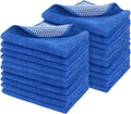 SINLAND Microfiber Dish Cloth for Washing Dishes Dish Rags Best Kitchen Cloths Cleaning Cloths Poly Scour Side 12Inchx12Inch 20Pack, Dark Blue