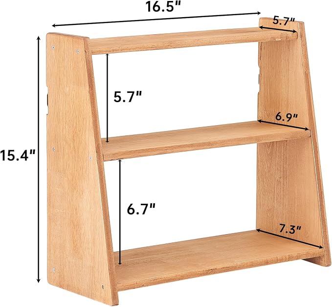100% Solid Wood Coffee Bar Organizer, Countertop Organizer | 3 Tier Coffee Station Organizer, Water Proof Bathroom Counter Organizer, Display Shelf for Mug, Makeup, Trinket, perfume