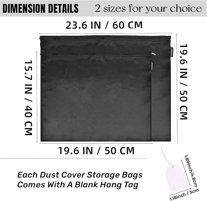 12 Pack Dust Bags for Handbags Storage Silk Cloth Bag With Drawstring Travel Storage Pouch for Handbag Purse Shoes Boots
