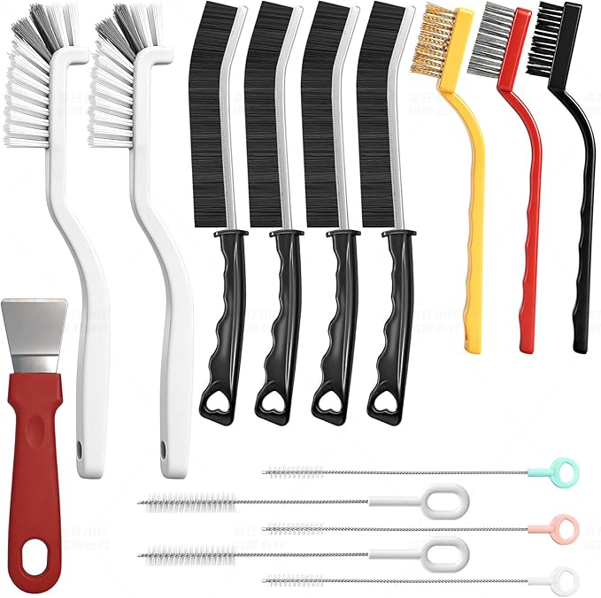 15Pcs Household Gap Cleaning Brush Set, Grout Cleaner Brush, Hard Bristle Crevice Cleaning Tool, Deep Cleaning of Kitchens and Bathrooms' inaccessible Corners and Recesses