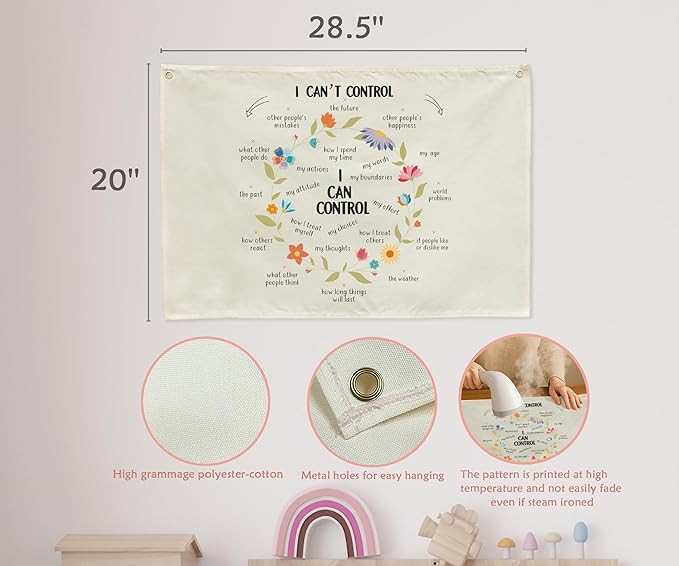 Classroom Wall Flag Decor-Teacher Gift-Inspirational Back to School Wall Banner Decor-I can't control the Future-Hanging Rectangular Canvas Banner for Classroom Teacher Office Reading Corner