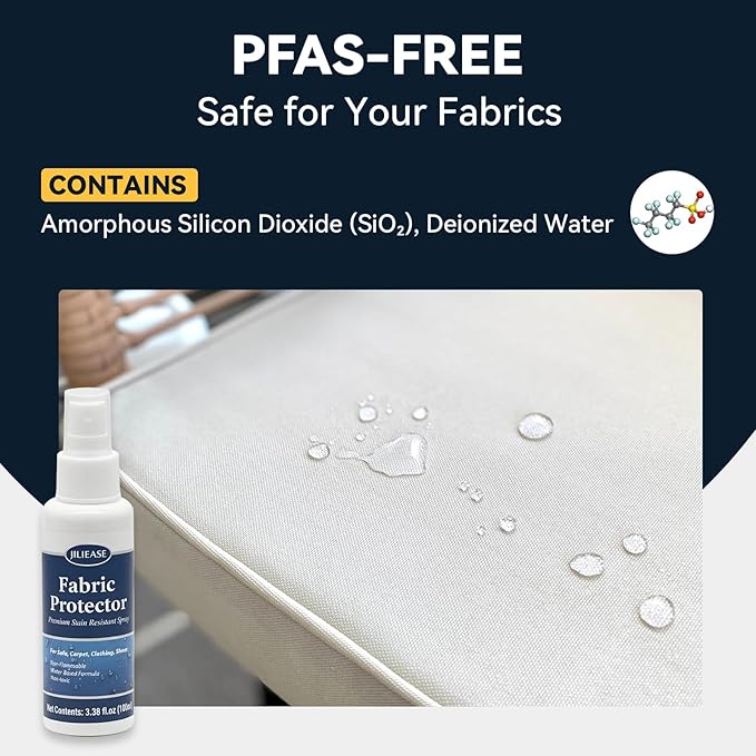Fabric Protector & Stain Resistant Spray – Non-Toxic Water-Based Upholstery & Carpet Protector for Sofa, Couch, Chairs, Shoes, Rugs, Outdoor Furniture – Waterproof Stain Guard (3.38 Fl Oz)