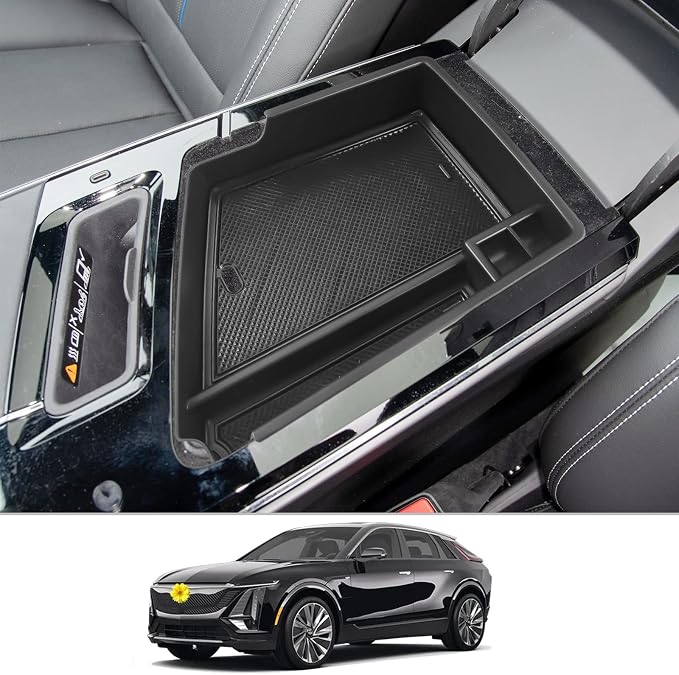 CDEFG 2025 2026 Lyriq Center Console Organizer Tray for 2023-2025 2026 Cadillac Lyriq Middle Console Armrest Tray Storage Box Coin Container 2023-2026 Lyriq Accessories