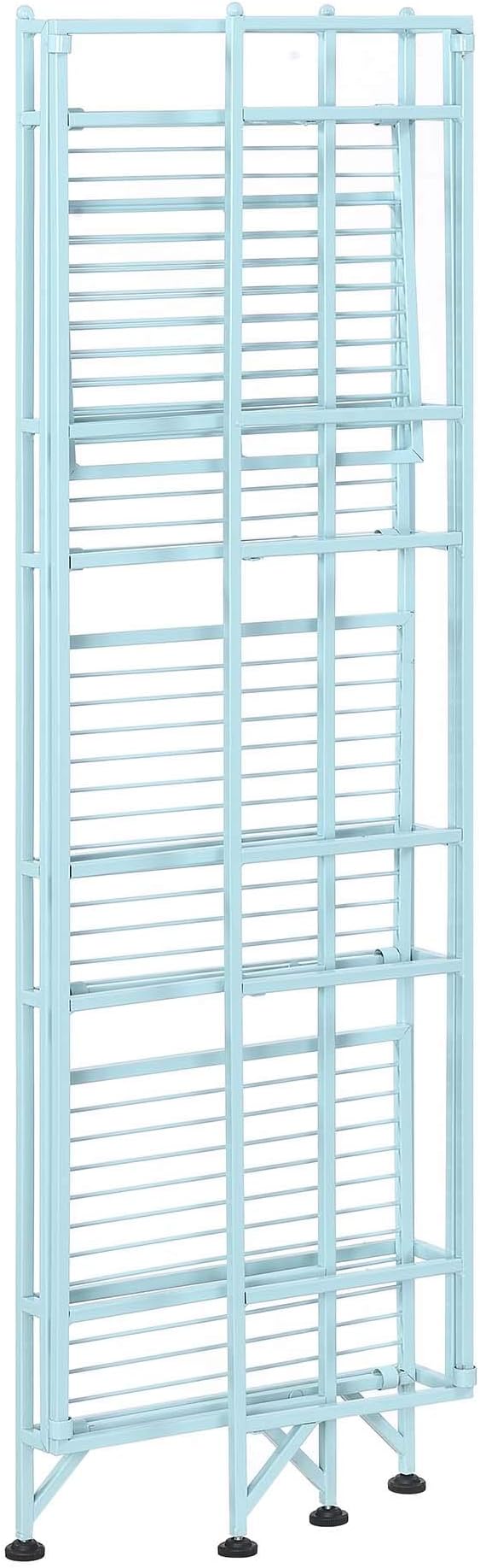 Convenience Concepts Xtra Storage 4-Tier Folding Metal Shelf, Seafoam, 13D x 11.25W x 45H in