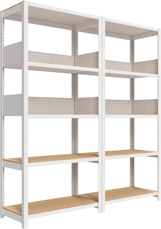 HOMEDANT 32" W Pegboards Storage Rack 5-Tier Heavy Duty Boltless Metal Utility Shelving Unit for Pantry Garage 2Pack