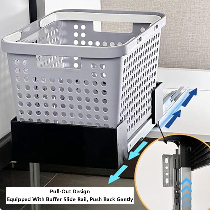 Closet Pull-Out Baskets,Removable Storage Basket,Clothing Pull Out Basket,for Pantry/Laundry/Bathroom/Mudroom(Color2)