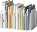 FANXIYQ White 7-Section File Folder Organizer for Desk, Metal Vertical File Holder Stand, Desktop File Organizer Rack for Letter/A4 Folders, Papers, Books, Office Classroom Home