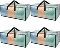 4 Pack Heavy Duty CLear Moving Bags, Large CLear Storage Bags for College Dorm Room Essentials, Alternative to Moving Boxes, Compatible with IKEA Frakta Cart