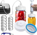 Mason Jar Vacuum Sealer and Accessory Hose Compatible with FoodSaver Vacuum Sealer Portable Hand Pump for Jars Regular & Wide Mouth and Lid, for Food Storage
