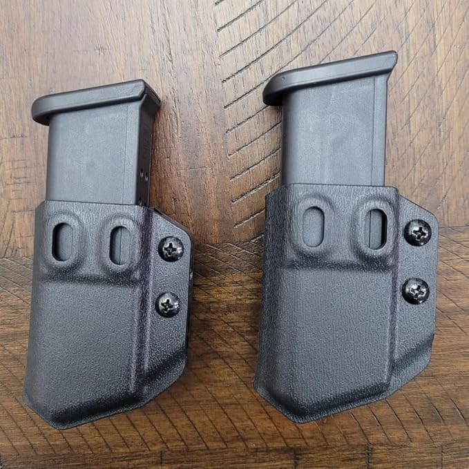 2 Pack IWB/OWB Mag Carrier Fits:9mm/.40 |.45ACP Double/Single Stack | for Right & Left Hand Ambidextrous Concealed Carry Magazine Holster