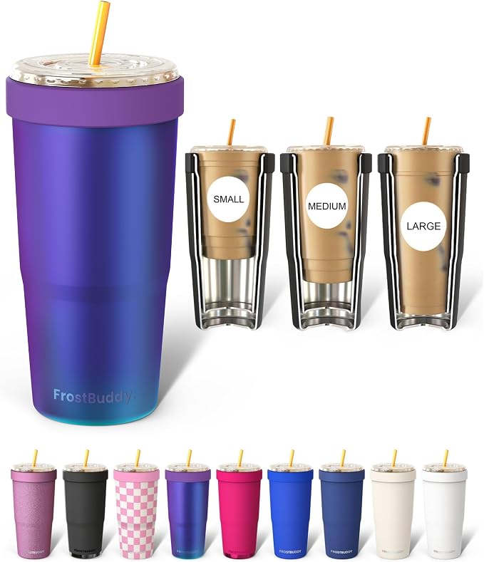 Frost Buddy Togo Buddy 30oz Tumbler - Insulated Stainless Steel (Nebula) | Double-wall vacuum insulated | Spill-proof flip lid | 18/8 premium stainless steel