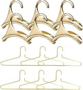 Bag-a-Vie Gold Metal Hangers Combo Pack 12 (6 Purse Hangers + 6 Clothes Hangers) Closet Organizer Set for Bags, Coats & Suits