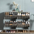 Shoe Cabinet Storage,Modern Freestanding Organizer with 4 Flip Drawers,Narrow Shoe Rack Cabinet for Entryway,Grey