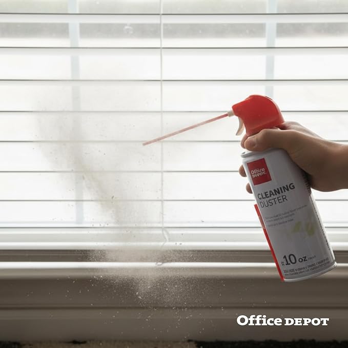 Office Depot Cleaning Duster, 10 Oz Compressed Canned Air for Electronics, Keyboard Cleaner for Computer, Laptop, PC, Printer, Office Equipment, Moisture-Free, Pack of 1