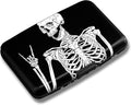 Maicican Credit Card Holder, Mini RFID Blocking Aluminum Wallet | Slim Metal Hard Case Travel Wallet ID Case for Women and Men, 4.3 x 2.9 Inches, Skull