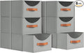 Homsorout Stackable Storage Drawers - Collapsible Storage Bins with Drawers, 6 Pack Closet Shelf Organizer Basket, Fabric Pull Out Organizer for Bedroom, Living Room, Dorm, Grey