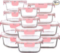 FAWLES 12 Pack Glass Storage Containers with Lids, Leak-Proof Meal Prep Containers, Dishwasher/Microwave/Oven/Freezer Safe Glass Food Storage Containers for Leftovers, to Go