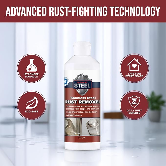 CLEAN MY STEEL Stainless Steel Rust Remover Industrial Cleaner (5L) | NSF certified food-safe formula. Economical 5-Liter bulk supply