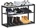 Jripae 3 Tier Bamboo Shoe Rack for Entryway Closet Bedroom Garage-27.5inch | 3 Tier Stackable Shoe Shelf Holder for Men/Women Hallway/Garage, Bookshelf, Flower Rack, Home Space Saving