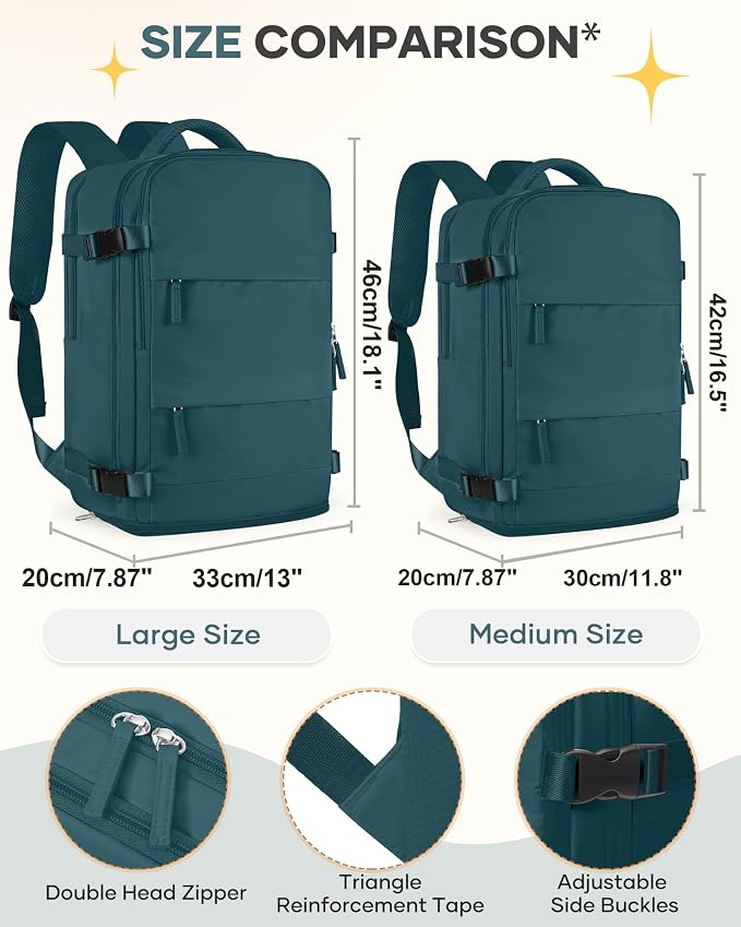 coofay Large Travel Backpack For Women Men Airline Approved Carry On Backpack Flight Approved Waterproof Sports Luggage Backpack Casual Daypack Small Hiking Backpack