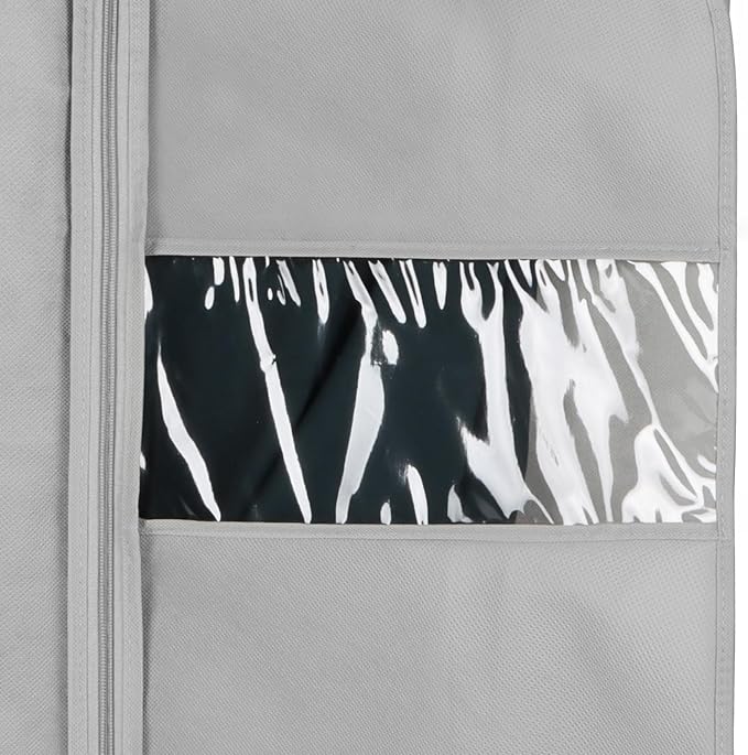 Syeeiex 40" Suit Bag, Set of 5 Garment Bag, Garment Bags for Hanging Clothes, Suit Bags for Closet Storage, Waterproof and Dustproof, Best for Suits, Shirts, T-shirts and Jackets on Closet(Grey)