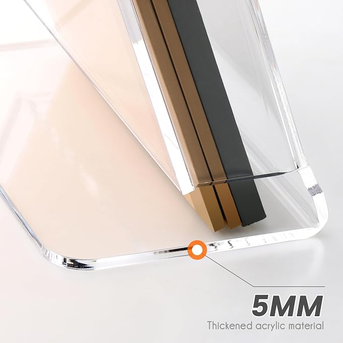 HeZone Acrylic Brochure Holder 8.5X11Inch , Clear Flyer Stand Display, Magazine Pamphlet, Booklet Holder for Desk(1 Pack) Used For Office Exhibitions Café Hotel Lobby Library...