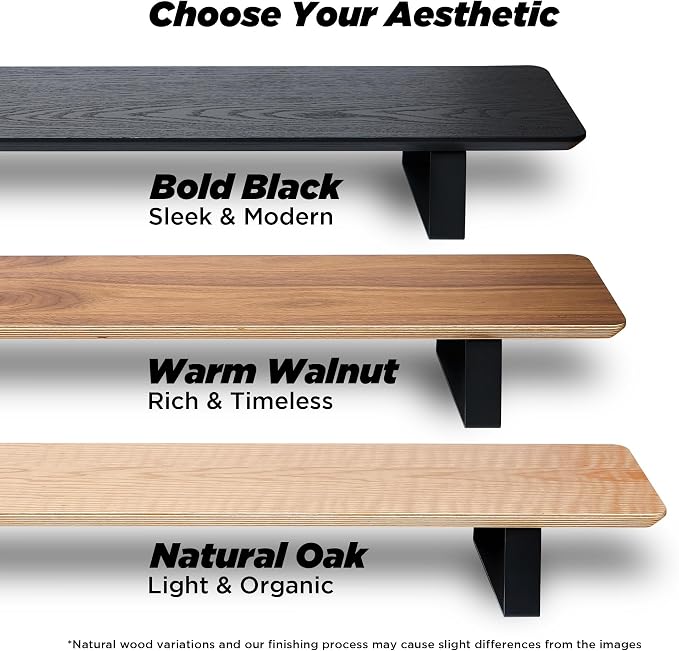 ULTRARM Moodular Wooden Monitor Stand Desk Organizer, Large 45.6" Walnut | Customizable Organized Workspace, Aluminum Slide Rails, 10 Add-Ons Sold Separately: Storage Drawer, Tablet, Phone & More