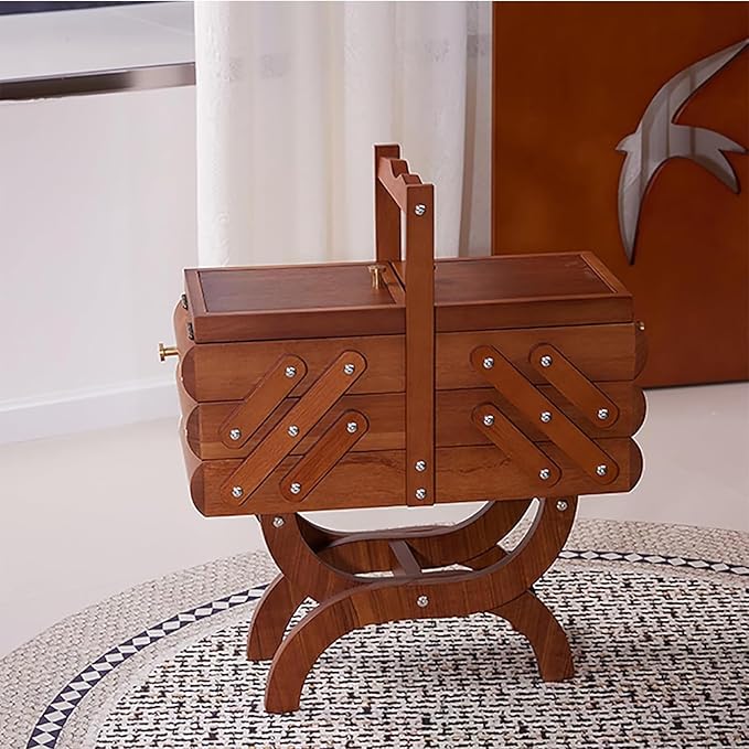 Jewelry Cabinet with Handles and Stands, Sofa Side Cabinet, Large Three-Layer Makeup Cabinet, Wooden Jewelry Cabinet for Storage