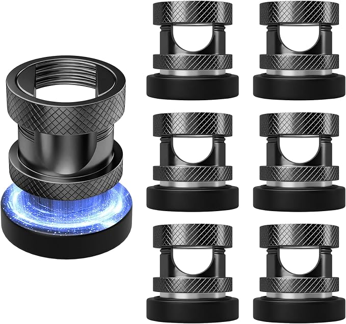 Maveek Magnetic Cable Holder 6 Pack, Stainless Steel Cord Clips Wire Organizer Office Desk Accessories USB Charging Cords Management Nightstand (Metallic Black)