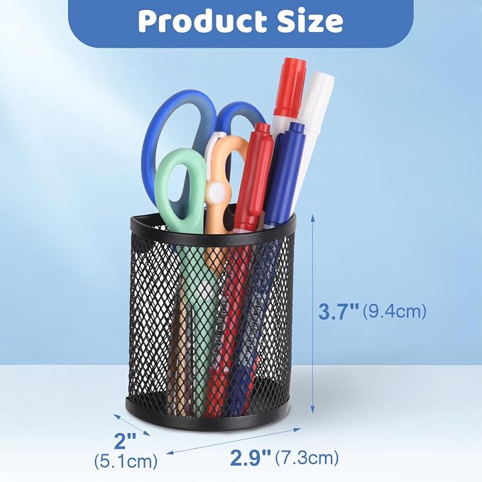 LUCYCAZ Magnetic Pencil Holder - Locker Accessories, 2 Pack Magnetic Pen Holder for Refrigerator for Home School and Office, Black