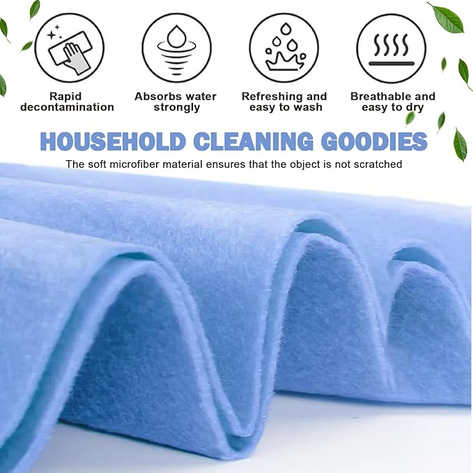 Ultra-Absorbent Miracle Cleaning Shammy, Super Absorbent Cleaning Cloth Multi-Purpose Non-Woven Cleaning Towels for Home Kitchen Bathroom Car Pet Stains(8 Pack)