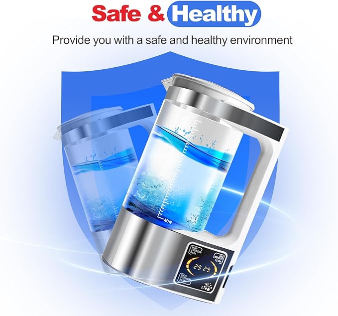 Hypochlorous Acid & Sodium Hypochlorous Solution Generator, 2000ML Capacity Portable Electrolyzed NaCl Water System Making Generate HClO Machine for Home Kitchen School Restaurant Bathroom Cleaning