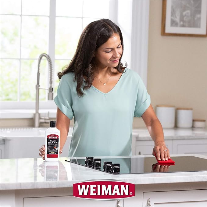 Weiman Glass Cooktop Heavy Duty Cleaner & Polish - Shines and Protects Glass/Ceramic Smooth Top Ranges with its Gentle Formula - 10 Oz., Clear (Pack of 2)