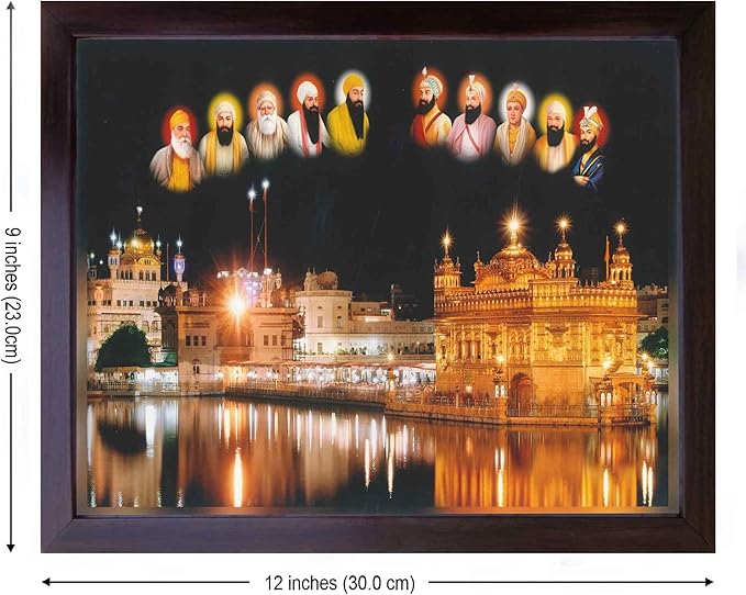 Lord Sikh Guru poster print with frame for Home Decor and Gifting Purpose (229-136)