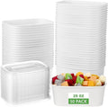 Maxdot 50 Pack 29 oz Disposable Food Containers with Lids Paper Food Containers Bowls for Meal Prep, Salad, Ice Cream, Yogurt, Soup Bowls Party Leftover Box