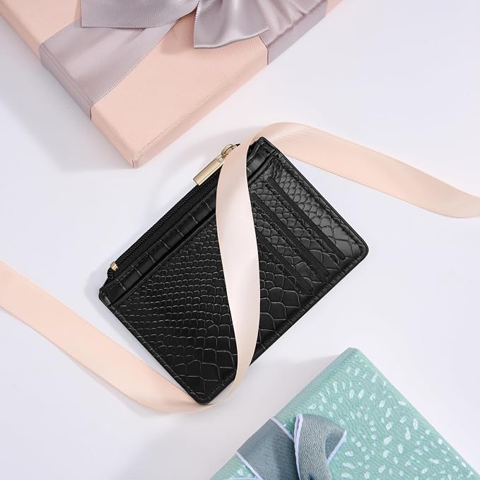 Tipmile Mens RFID Wallet, Small Slim Business Credit Card Holder, Mens Gift | Mini Tiny Cute ID Case, Minimalist Zipper Pocket Wallet, Thin Coin Purse, Mothers Gift