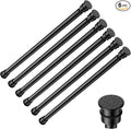 Tension Curtain Rod 17 to 28 Inch Adjustable Tension Rods 6 Pack Expandable Spring Tension Rod Black No Drilling for Closet Kitchen Cupboard Wardrobe Door Bookshelf DIY Projects