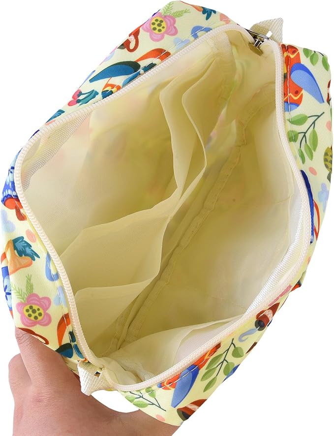 Portfolio Organizer with Multiple Pockets, Waterproof Travel Zippered Cosmetic Bag, Portable Storage Bag for Notebooks, Stationeries, Make-up, Journal Office Art Supplies.Yellow Teapot