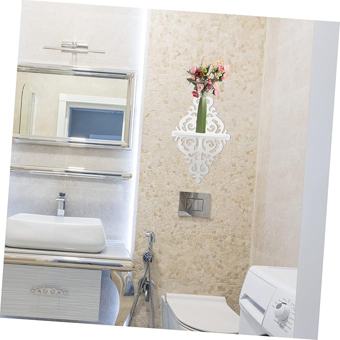 INOOMP 2pcs Wall Mounted Storage Racks High Hardness Hanging Organizer Shelves for Kitchen Bathroom Bedroom DIY Installation