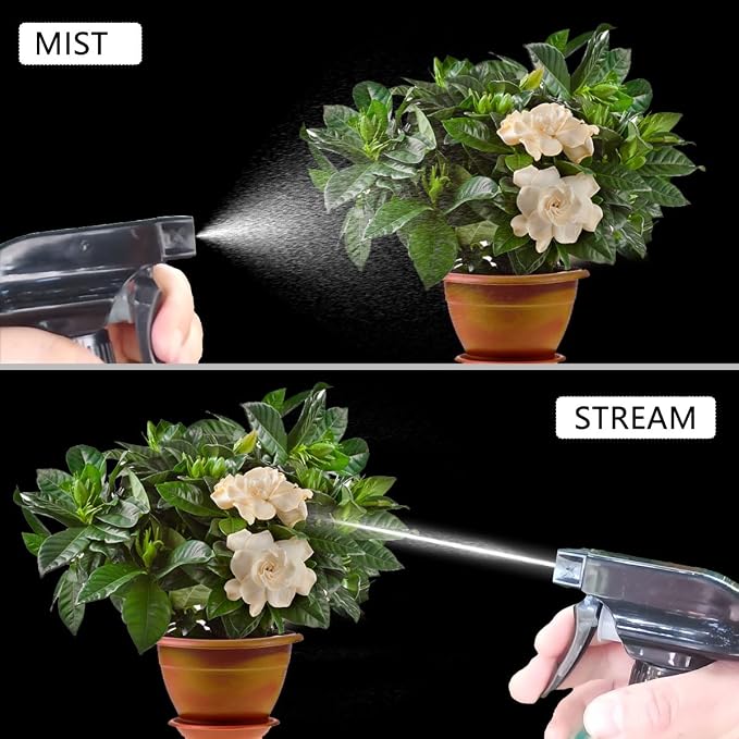 Plant Mister Glass Spray Bottle - 3 Pack 13oz Reusable Green with Adjustable Nozzle for Indoor Plants, Gardening, Cleaning, Hair Care & Household Use