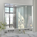 TETOTE 48 x 36 Inch Silver Mirrors for Bathroom, Brushed Silver Framed Rectangular Modern Farmhouse Large Vanity Mirror for Wall Decor (Horizontal/Vertical)